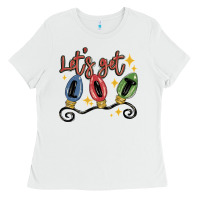 White let's get lit Ladies Tee - MaliasSmallBusiness