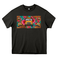 Asphalt school bus leopard gemstone license plate Heavy Core Tee - Artiststas