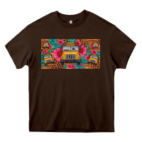 Chocolate Brown school bus leopard gemstone license plate Heavy Core Tee - Artiststas
