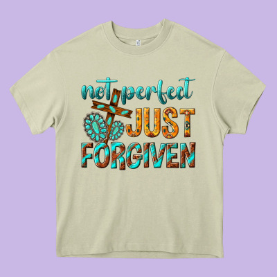 Not Perfect Just Forgiven Heavy Core Tee Designed By Texasbilliewilder