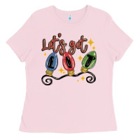 Bubblegum Pink let's get lit Ladies Tee - MaliasSmallBusiness