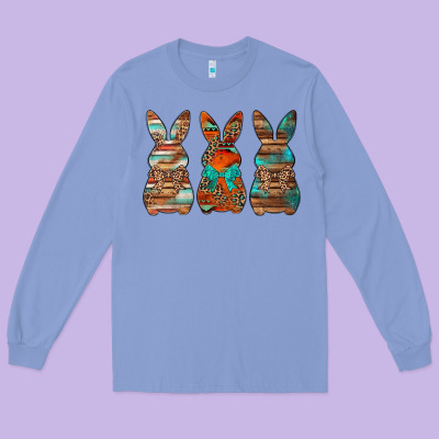 Western Easter Bunnies Long Sleeve Tee Designed By Jasminsmagicworld