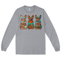 Heather Grey western easter bunnies Long Sleeve Tee - Jasminsmagicworld