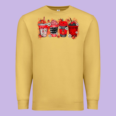 Lady Bug Drink Premium Sweatshirt Designed By Racoondesign