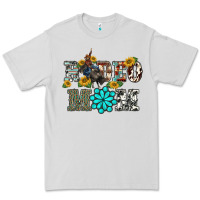 Dove Grey western rodeo bullfighter mom turquoise gemstones  sunflowers Premium Tee - BarkalooDesign