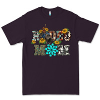 Plum western rodeo bullfighter mom turquoise gemstones  sunflowers Premium Tee - BarkalooDesign