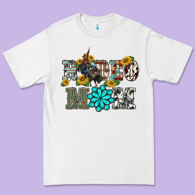 Western Rodeo Bullfighter Mom Turquoise Gemstones  Sunflowers Premium Tee Designed By Barkaloodesign