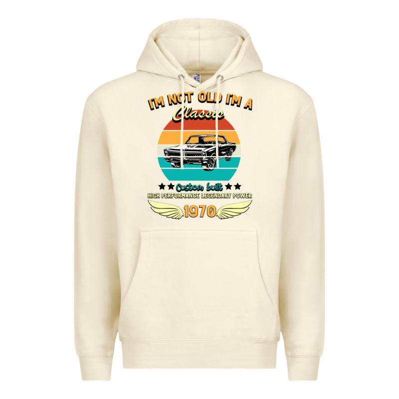 Vintage 50th Birthday I'm Not Old I'm A Classic Born In 1970 Premium Hoodie by Bettercallsaul | Teevron