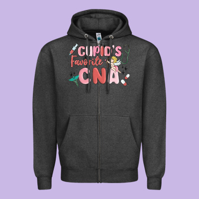 Cupids Favorite Cna Zipper Hoodie Designed By Maliassmallbusiness