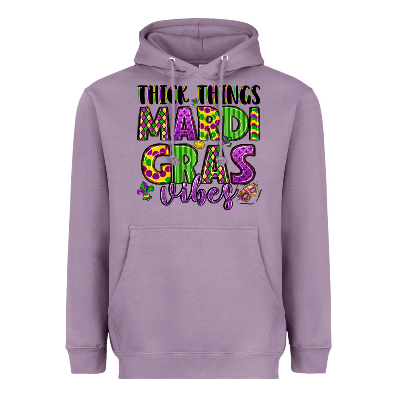 Thick Things Mardi Gras Vibes Heavyweight Hoodie by LillyAllenDesigns | Teevron