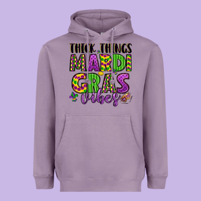 Thick Things Mardi Gras Vibes Heavyweight Hoodie Designed By Lillyallendesigns