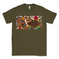 Army Green western turquoise gemstone horse cowhide leopard floral background lic Classic Tee - Artiststas