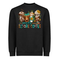 Black moody before coffee longhaired cow coffee Heavyweight Sweatshirt - Jasminsmagicworld