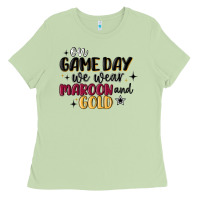 Matcha on game day we wear maroon and gold Ladies Tee - MaliasSmallBusiness