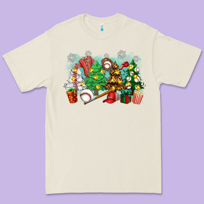 Christmas Trees With Baseball Premium Tee Designed By Zillion Design Studio