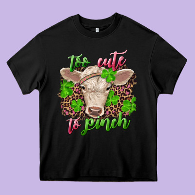 Heavy Core Tee Too cute to pinch charolais calf