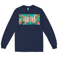 Navy western floral  license plate template Long Sleeve Tee - BarkalooDesign