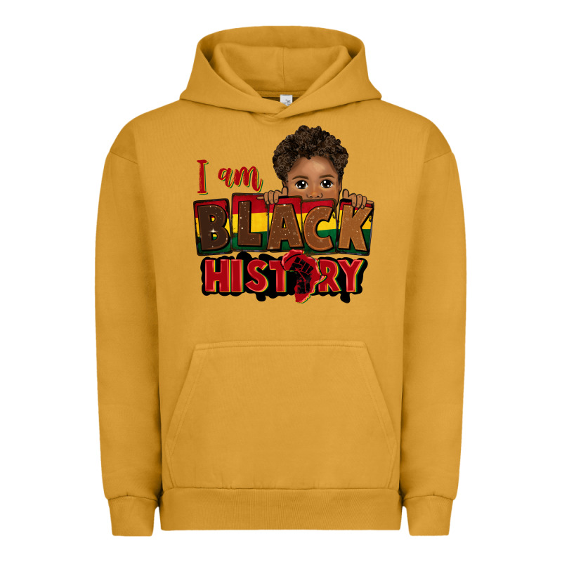 I Am Black History Black Boy Peekaboo Juneteenth Urban Hoodie by CowGirlArtShop | Teevron