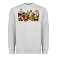 Heather Grey longhaired cow coffee Heavyweight Sweatshirt - Jasminsmagicworld