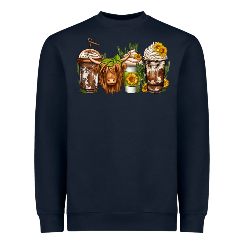Longhaired Cow Coffee Heavyweight Sweatshirt by Jasminsmagicworld | Teevron