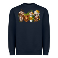 Navy longhaired cow coffee Heavyweight Sweatshirt - Jasminsmagicworld