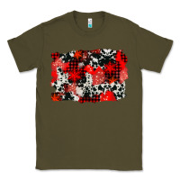 Army Green western red cowhide winter background Classic Tee - AdoDesignShop
