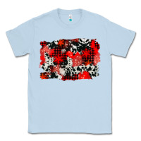 Dusty Blue western red cowhide winter background Classic Tee - AdoDesignShop