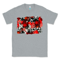 Heather Grey western red cowhide winter background Classic Tee - AdoDesignShop