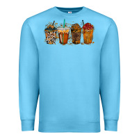 Ocean Blue leopard and cowhide drink Premium Sweatshirt - RacoonDesign