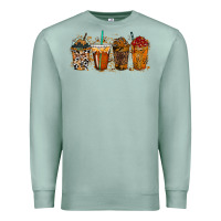 Seafoam leopard and cowhide drink Premium Sweatshirt - RacoonDesign