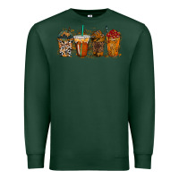 Sports Green leopard and cowhide drink Premium Sweatshirt - RacoonDesign