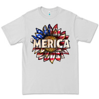 Dove Grey merica with sunflower Premium Tee - texasbilliewilder