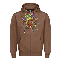 Chestnut mardi gras cow Zipper Hoodie - MaliasSmallBusiness
