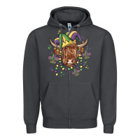 Smoke mardi gras cow Zipper Hoodie - MaliasSmallBusiness