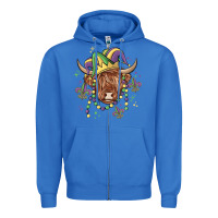 True Royal mardi gras cow Zipper Hoodie - MaliasSmallBusiness