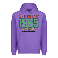 Purple August 1965 Limited Edition 55 Years Of Being Awesome Premium Hoodie - Bettercallsaul