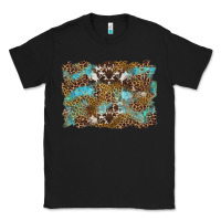 Black western leopards and turquoise with cowhide background Classic Tee - Artiststas