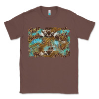 Chestnut western leopards and turquoise with cowhide background Classic Tee - Artiststas