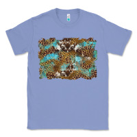 Colony Blue western leopards and turquoise with cowhide background Classic Tee - Artiststas