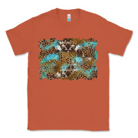 Copper western leopards and turquoise with cowhide background Classic Tee - Artiststas