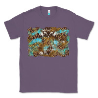Lavender western leopards and turquoise with cowhide background Classic Tee - Artiststas