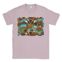 Lilac western leopards and turquoise with cowhide background Classic Tee - Artiststas