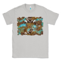 Moon Dust western leopards and turquoise with cowhide background Classic Tee - Artiststas