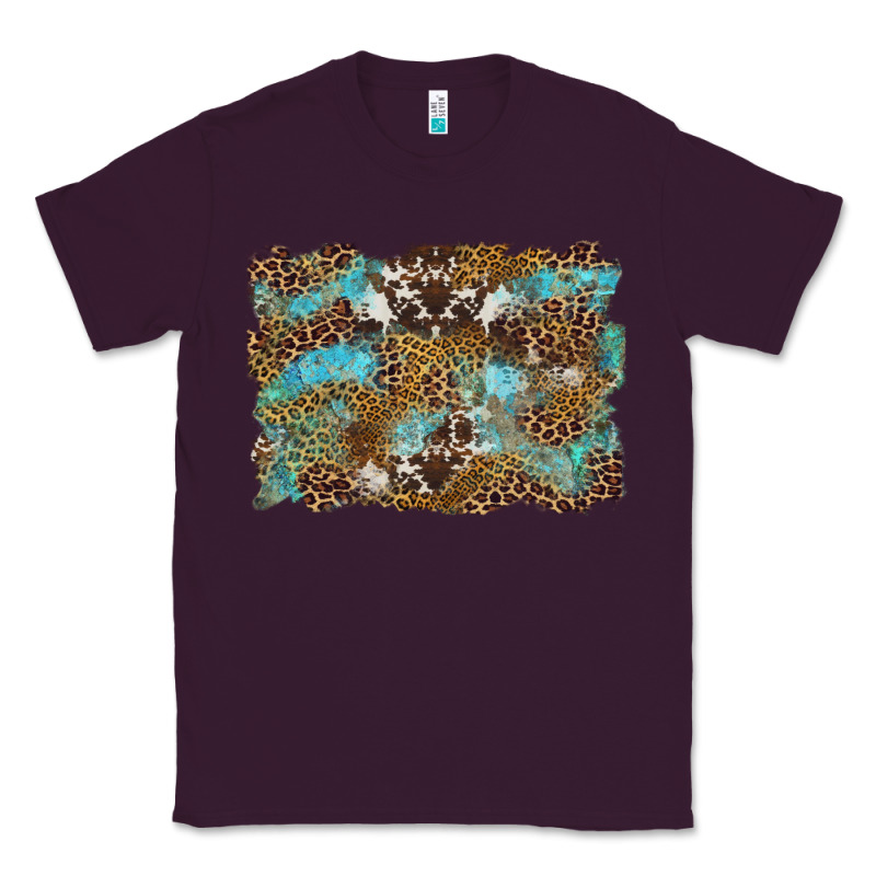 Western Leopards And Turquoise With Cowhide Background Classic Tee by Artiststas | Teevron