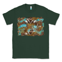 Sports Green western leopards and turquoise with cowhide background Classic Tee - Artiststas
