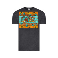 Vintage Black Sunflower Leopard Thanksgiving Love Vintage Tee - Artiststas