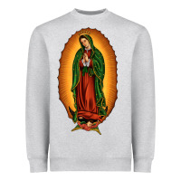 Heather Grey our lady of Guadalupe Heavyweight Sweatshirt - JahusDesignShop