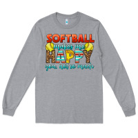 Heather Grey Softball Makes Me Happy You, Not So Much Long Sleeve Tee - LillyAllenDesigns