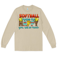Mushroom Softball Makes Me Happy You, Not So Much Long Sleeve Tee - LillyAllenDesigns