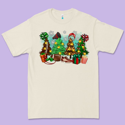 Christmas Trees With Football Premium Tee Designed By Zillion Design Studio